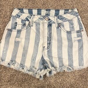 Superdry Striped Denim Jean Shorts